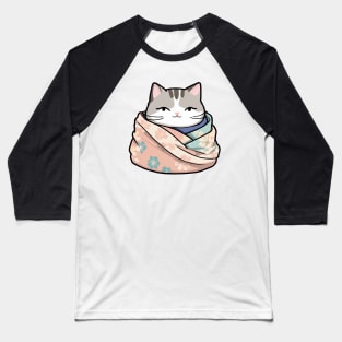 Cute cat in blanket Baseball T-Shirt